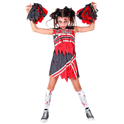 "ZOMBIE CHEERLEADER" (Top, Rock, Pompons) – Detailansicht