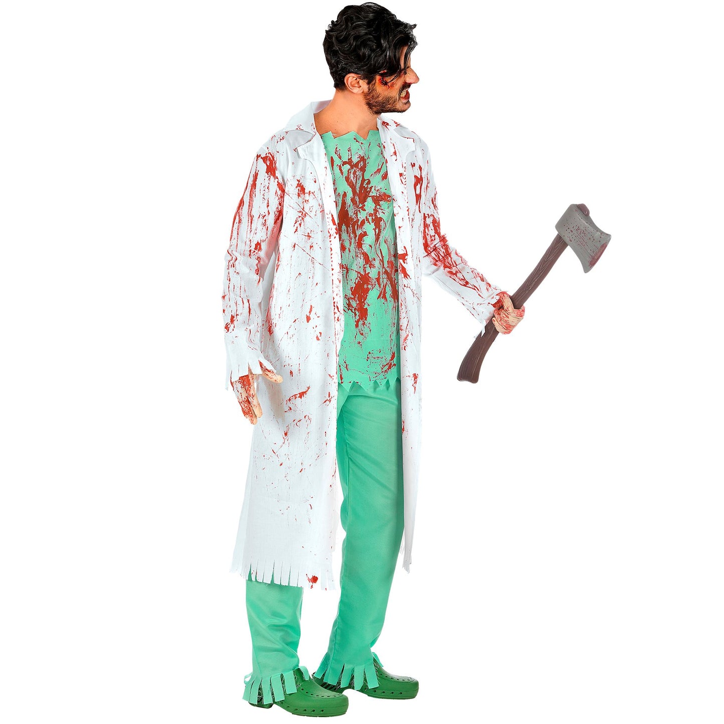 "ZOMBIE CHIRURG" (Laborkittel mit Hemd und Wunde, Hose, blutverschmierte Handschuhe) – Ansicht 3