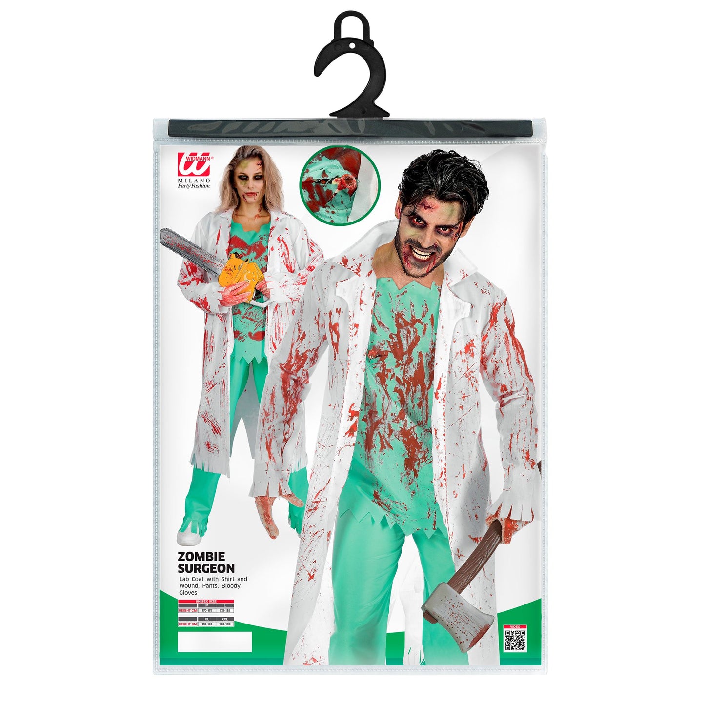 "ZOMBIE CHIRURG" (Laborkittel mit Hemd und Wunde, Hose, blutverschmierte Handschuhe) – Ansicht 5