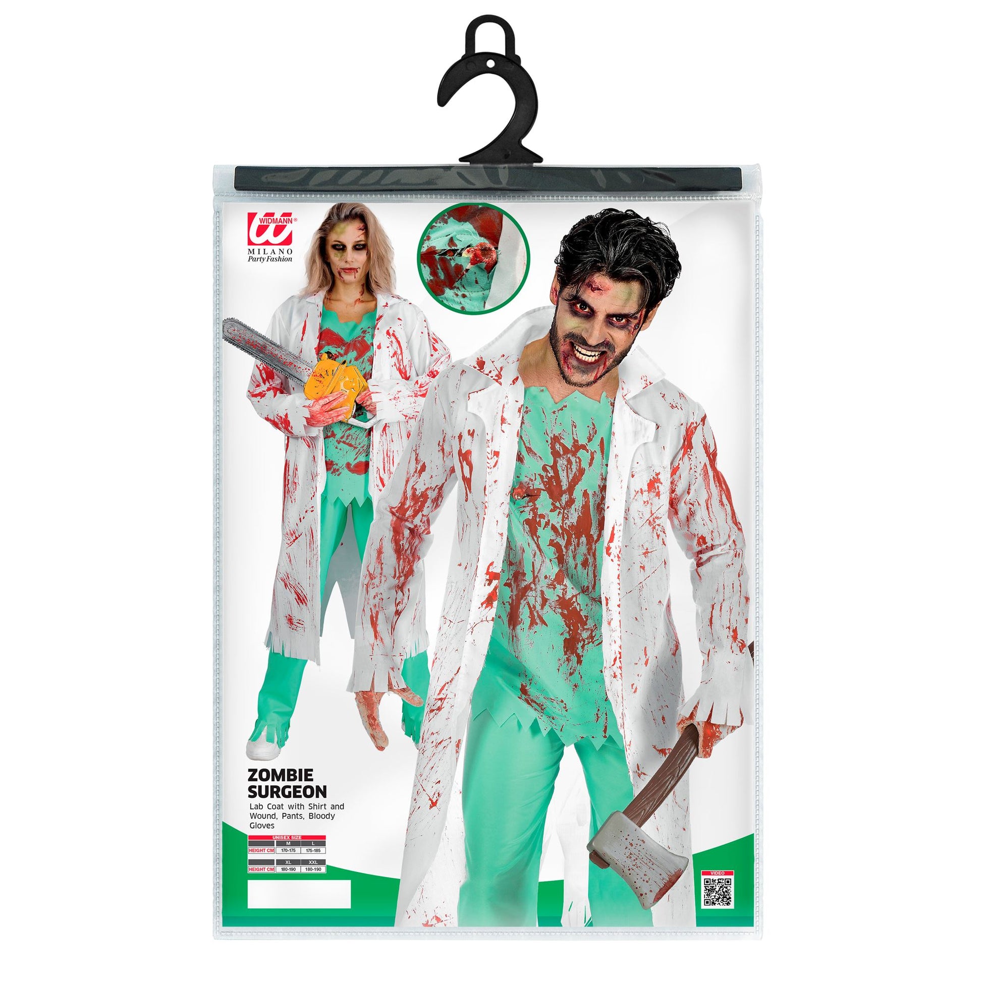 "ZOMBIE CHIRURG" (Laborkittel mit Hemd und Wunde, Hose, blutverschmierte Handschuhe) – Ansicht 5