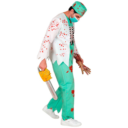 "ZOMBIE DOKTOR" (Oberteil mit Rippenknochen, Hose, Kopfbedeckung, Maske) – Ansicht 4