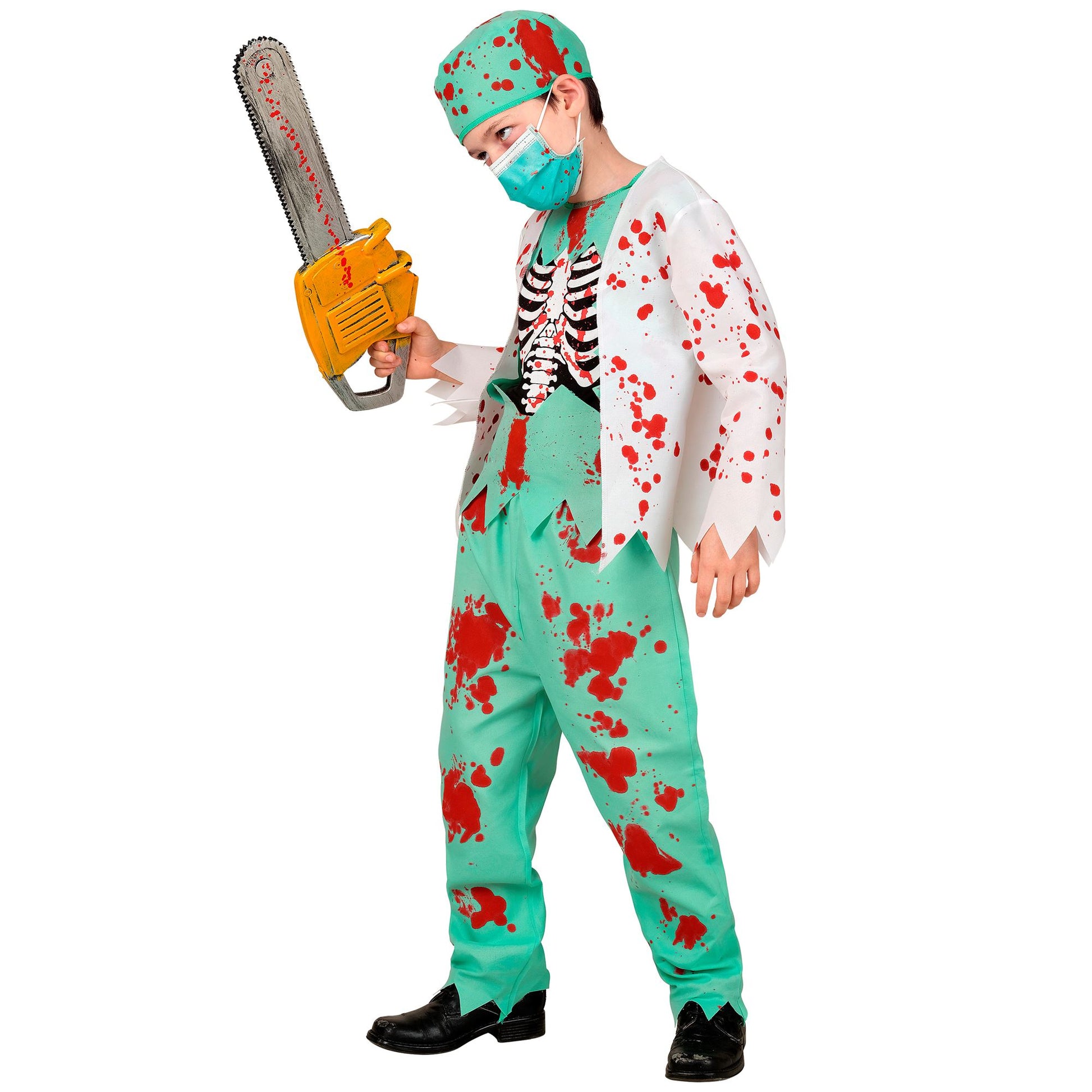"ZOMBIE DOKTOR" (Oberteil mit Rippenknochen, Hose, Kopfbedeckung, Maske) – Ansicht 4