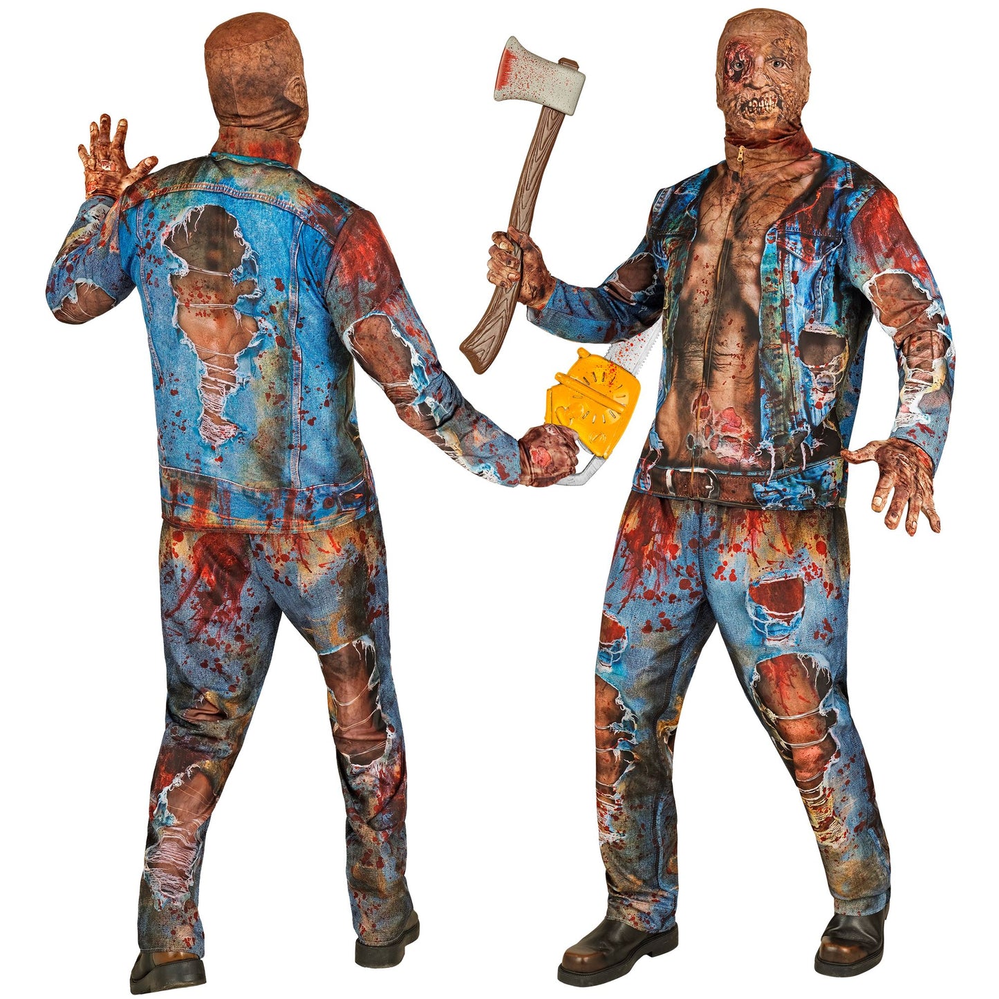 "ZOMBIE FAST COSTUME" (Oberteil, Hose, Handschuhe, Maske) – Ansicht 3