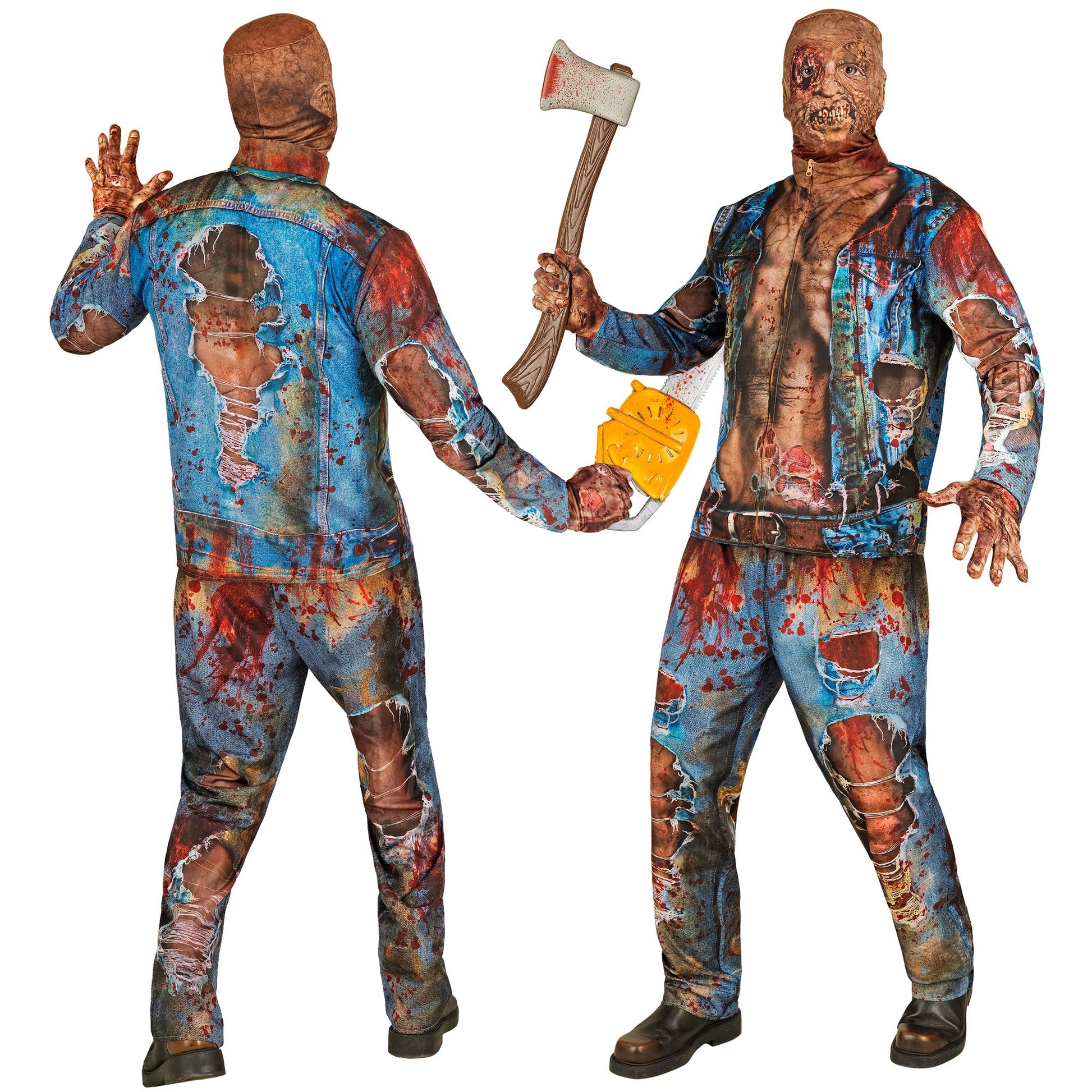 "ZOMBIE FAST COSTUME" (Oberteil, Hose, Handschuhe, Maske) – Ansicht 3