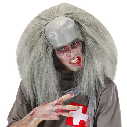 "ZOMBIE HALBGLATZE MIT HAAR" in Polybag – Vorderansicht