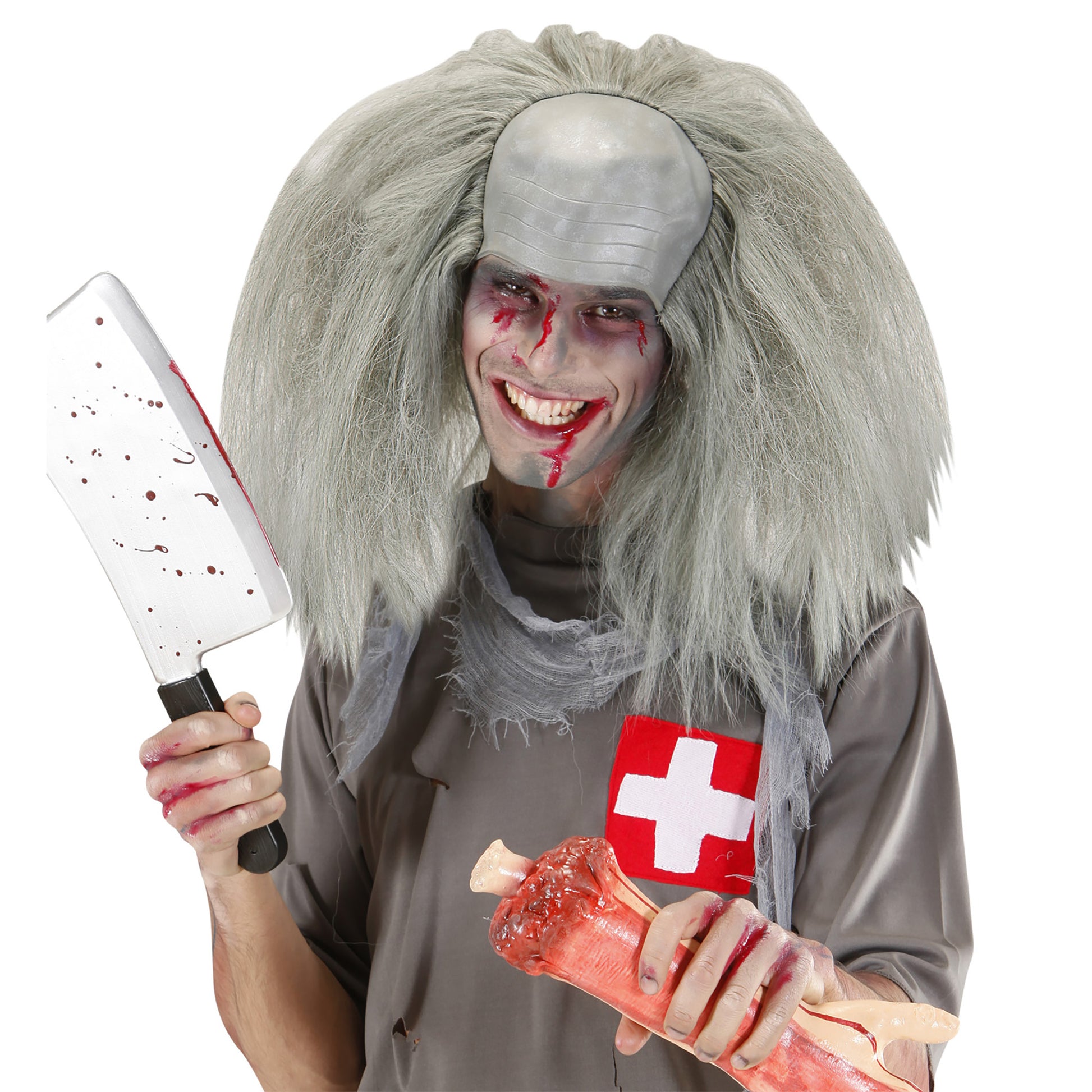 "ZOMBIE HALBGLATZE MIT HAAR" in Polybag – Detailansicht