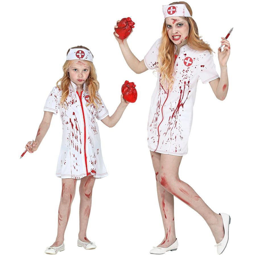 "ZOMBIE KRANKENSCHWESTER" (Kleid, Haube) – Vorderansicht