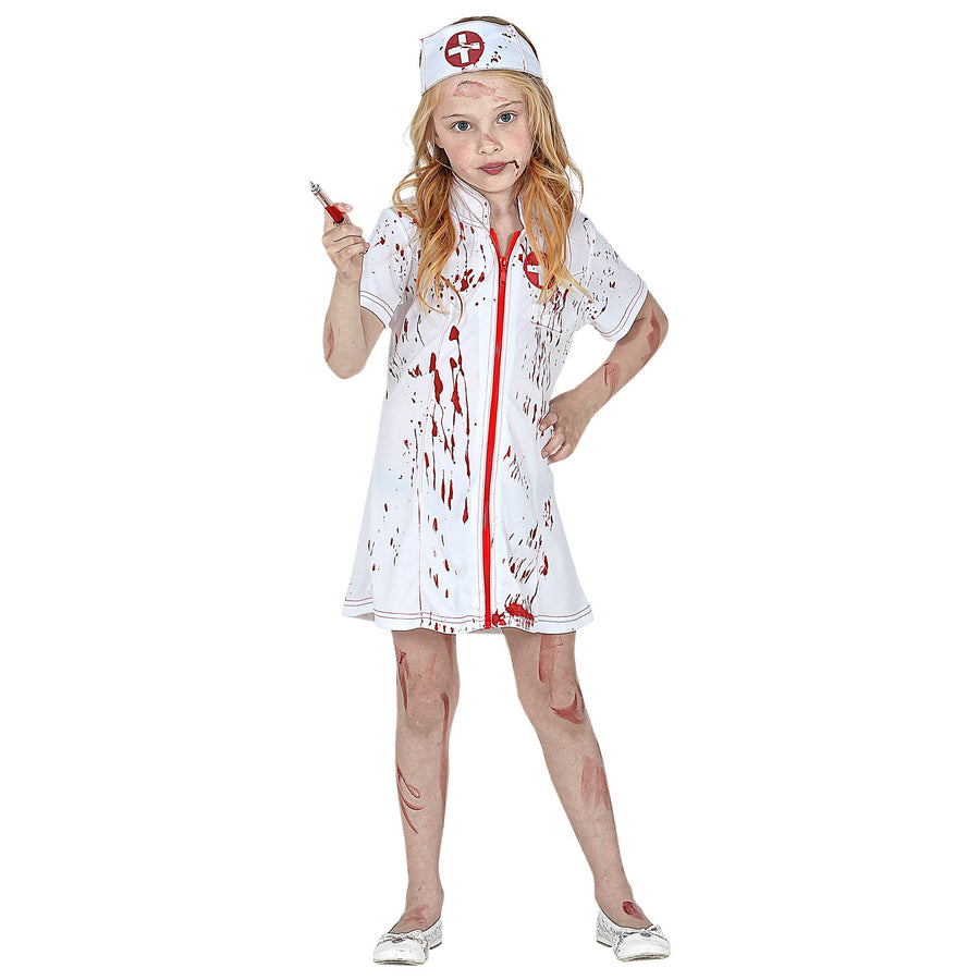 "ZOMBIE KRANKENSCHWESTER" (Kleid, Haube) – Detailansicht