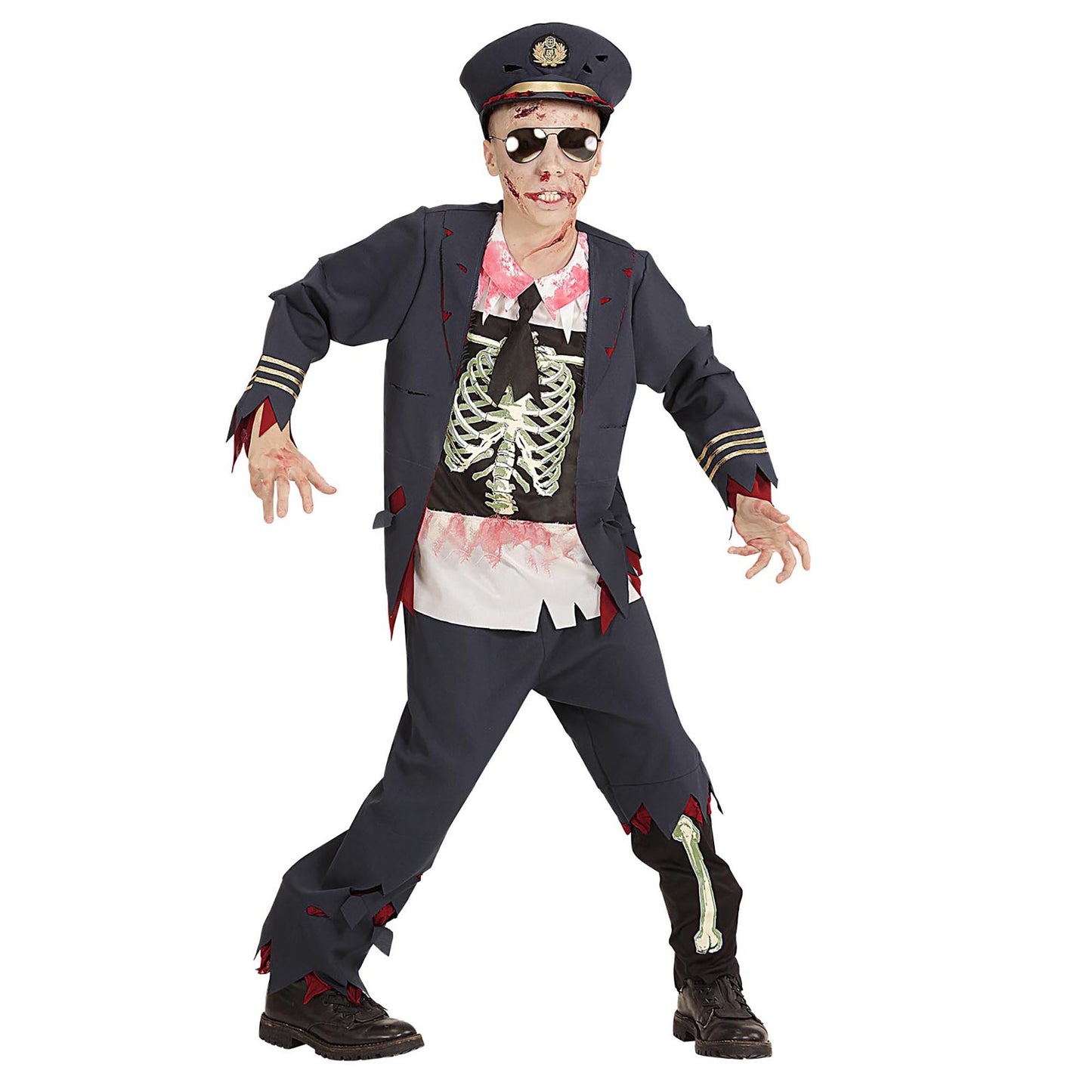 "ZOMBIE POLIZIST" (Jacke mit Hemd, Hose, Hut) – Detailansicht