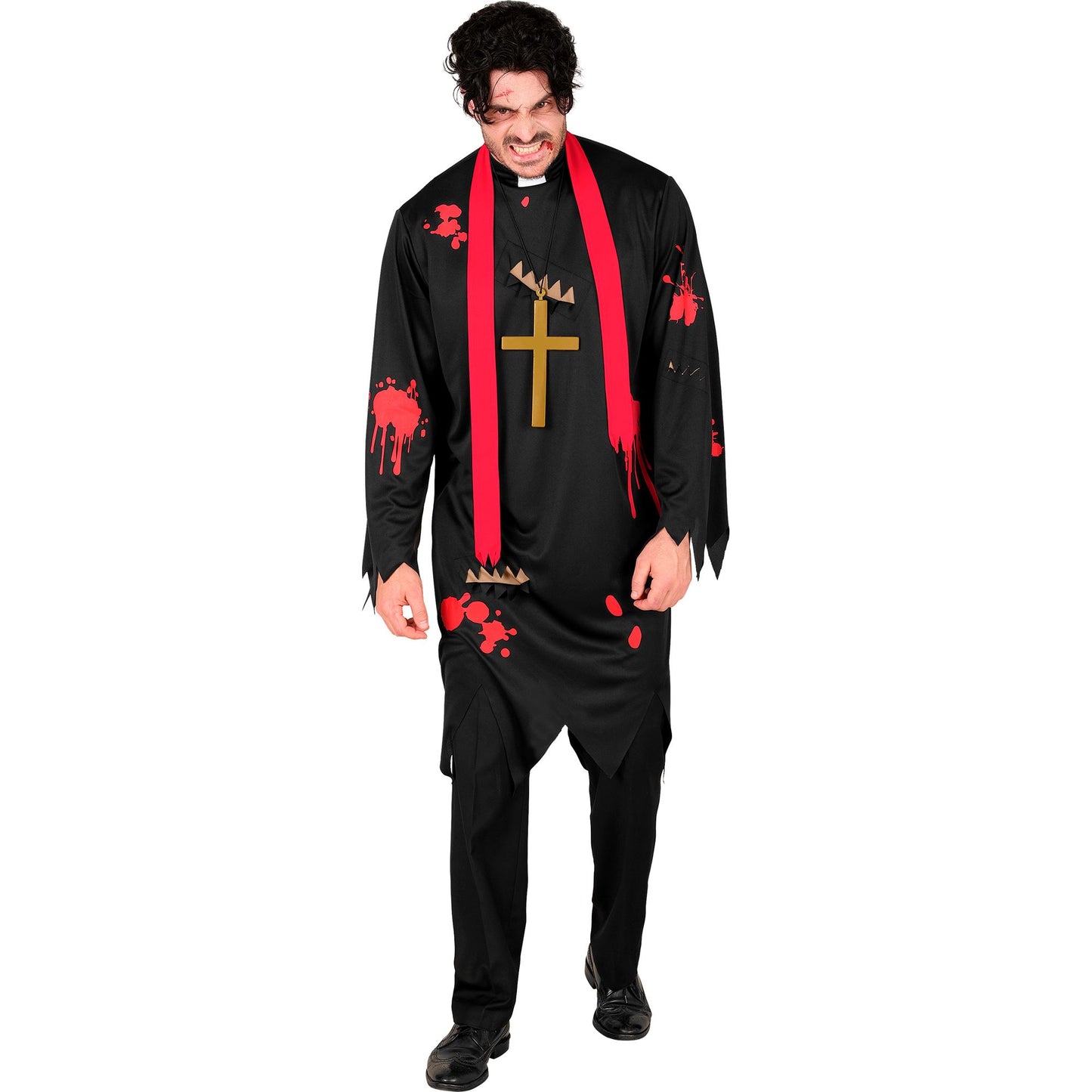 "ZOMBIE PRIESTER" (Robe, Schal, Kreuz) – Vorderansicht
