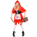 "ZOMBIE ROTKÄPPCHEN" (Kleid, Umhang mit Kapuze, halterlose Strümpfe mit Schleife) – Vorderansicht