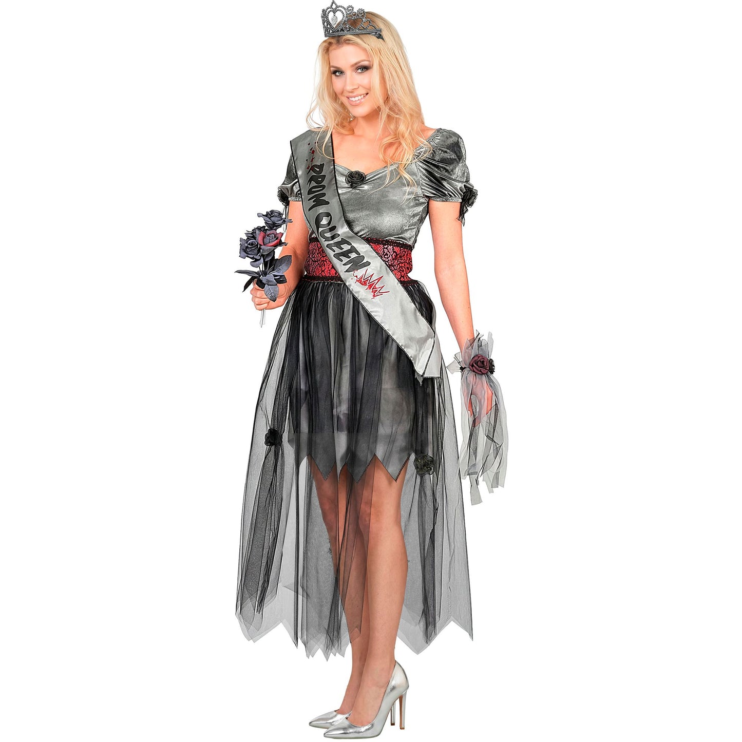 "ZOMBIE SCHÖNHEITSKÖNIGIN" (Kleid, Gürtel, Schärpe, Tiara, Handgelek Corsage) – Ansicht 4