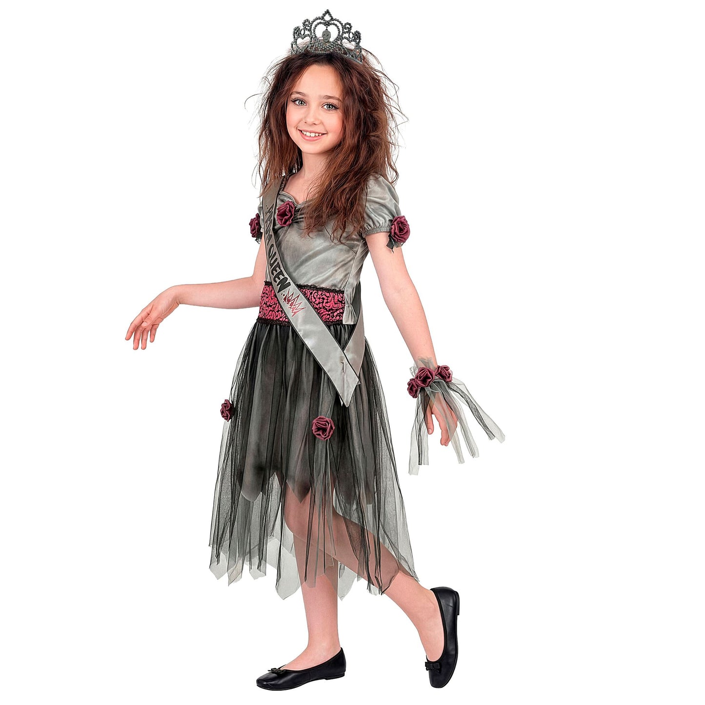 "ZOMBIE SCHÖNHEITSKÖNIGIN" (Kleid, Gürtel, Schärpe, Tiara, Handgelek Corsage) – Ansicht 4