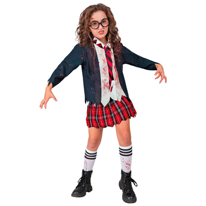 "ZOMBIE SCHULMÄDCHEN" (Jacke mit Bluse, Rock, Kravatte, Strümpfe) – Ansicht 3