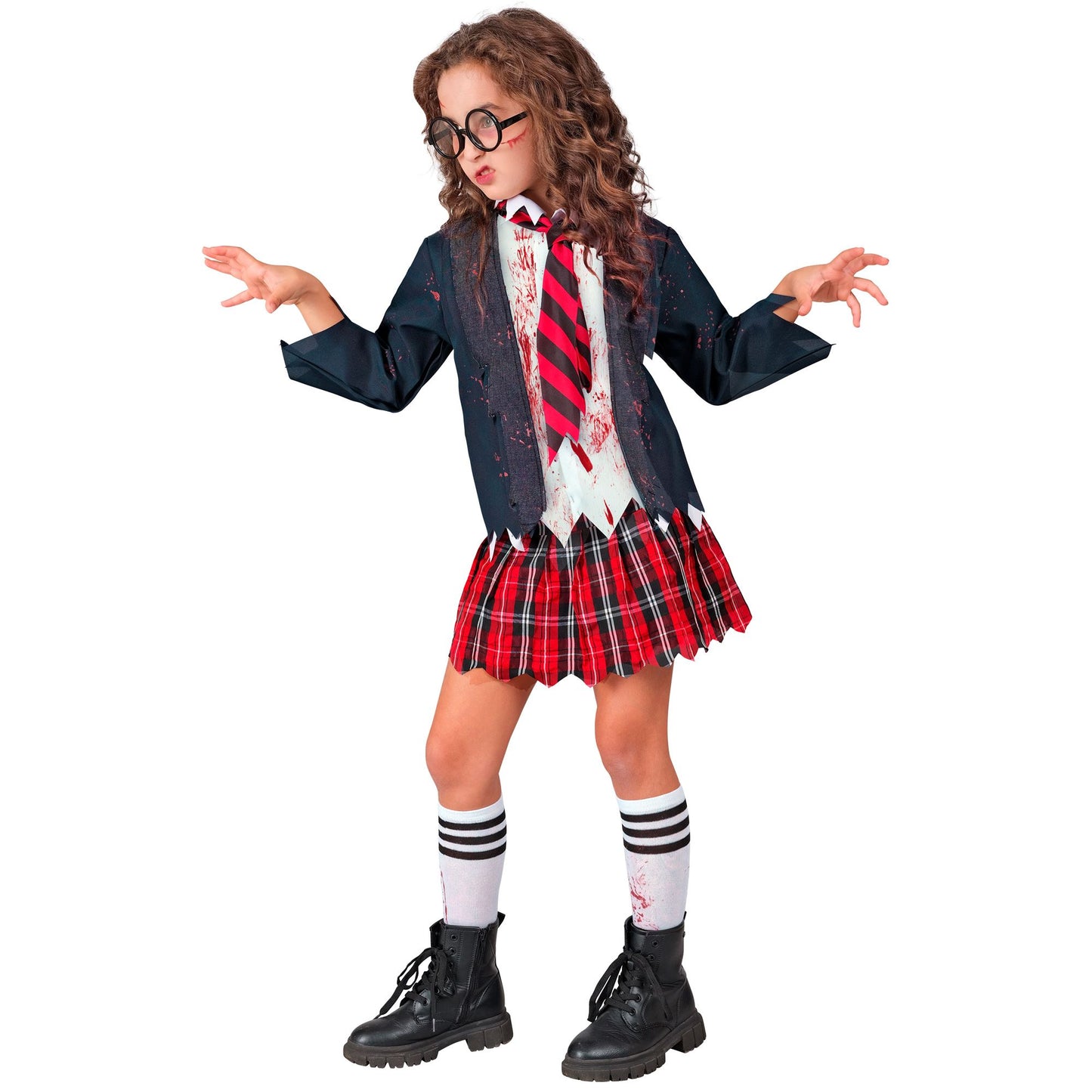 "ZOMBIE SCHULMÄDCHEN" (Jacke mit Bluse, Rock, Kravatte, Strümpfe) – Ansicht 4