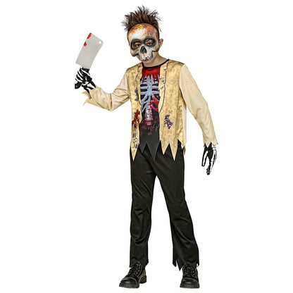 "ZOMBIE SKELETT" (Oberteil, Hose, Maske) – Vorderansicht