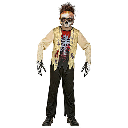 "ZOMBIE SKELETT" (Oberteil, Hose, Maske) – Detailansicht