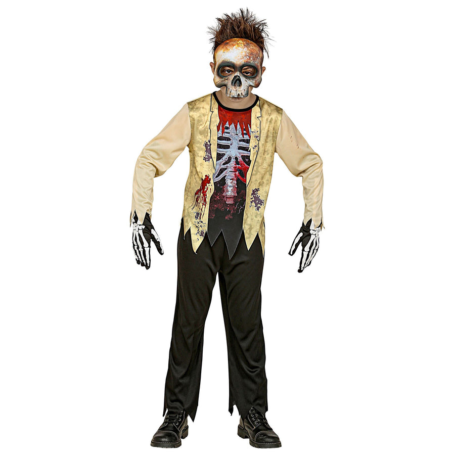 "ZOMBIE SKELETT" (Oberteil, Hose, Maske) – Detailansicht