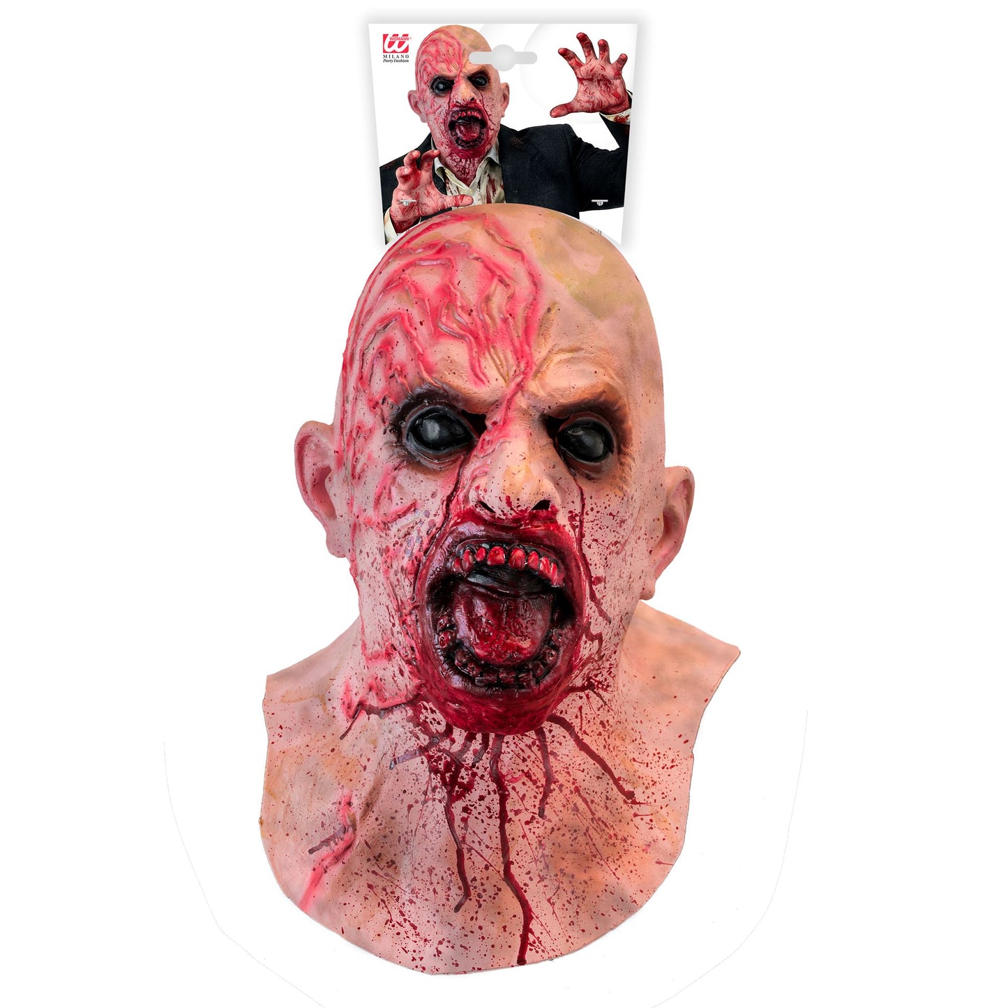 "ZOMBIE VOLLKOPFMASKE MIT NACKEN UND HALS AUS LATEX" – Ansicht 3