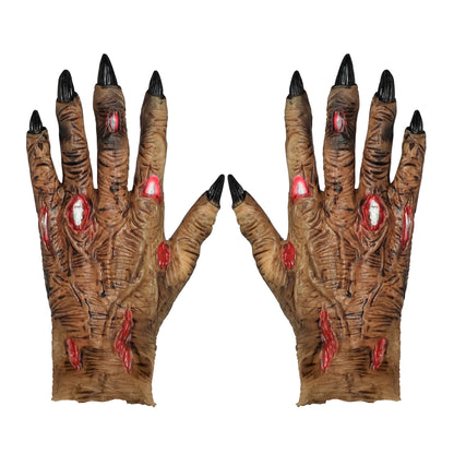 "ZOMBIEHANDSCHUHE" aus Latex – Vorderansicht