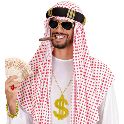 "ZUHÄLTER" (goldene Sonnenbrille, goldene Dollar Kette, goldenes Armband) – Ansicht 5