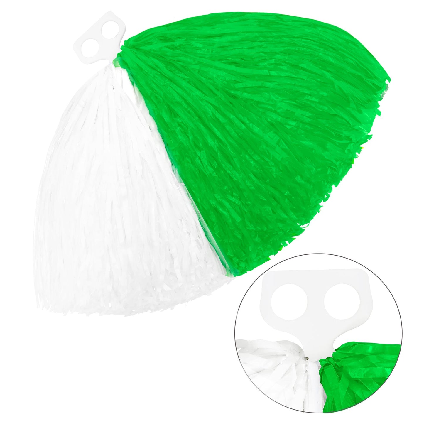 "ZWEIFARBIGE POM POM" weiß/grün – Vorderansicht