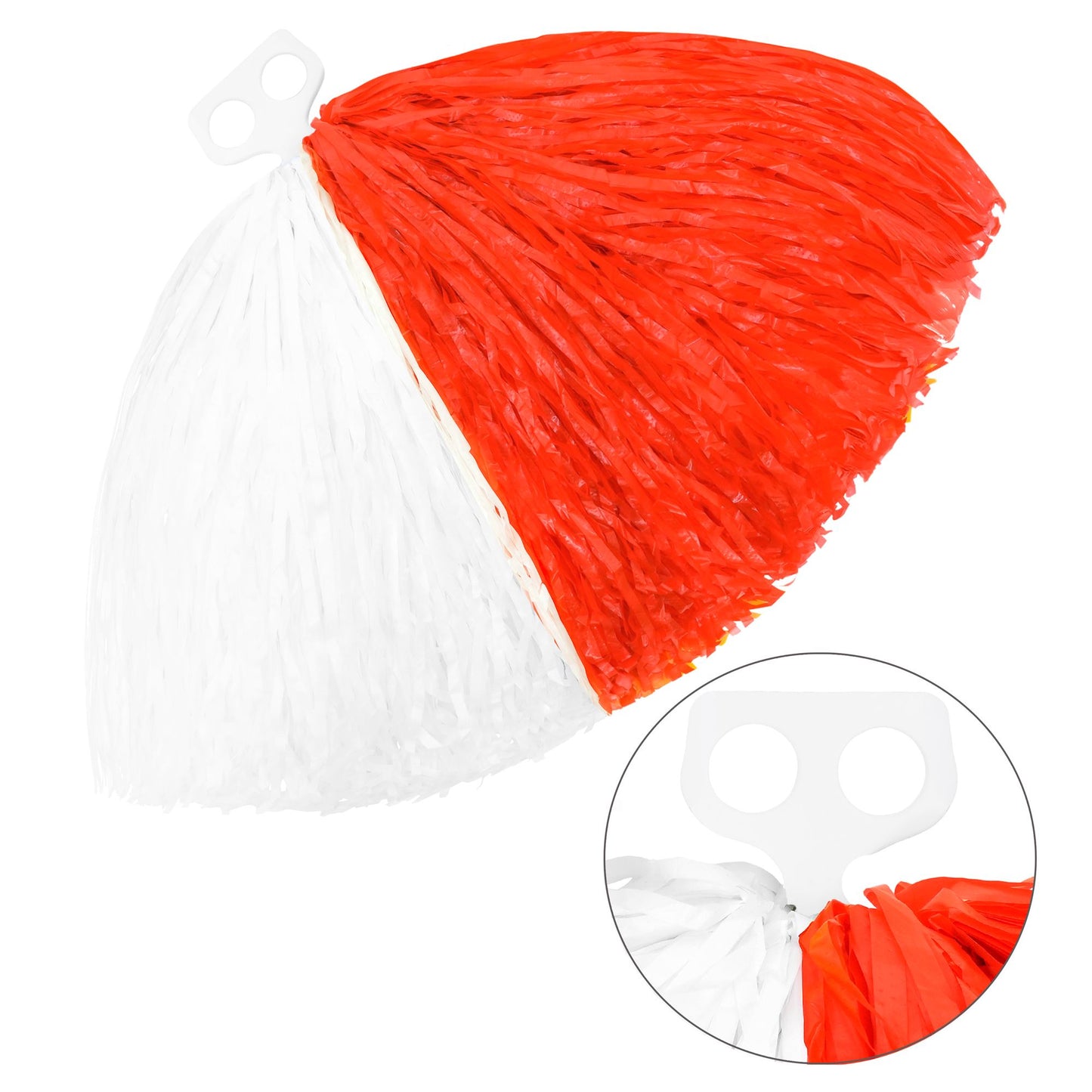 "ZWEIFARBIGE POM POM" weiß/rot – Vorderansicht