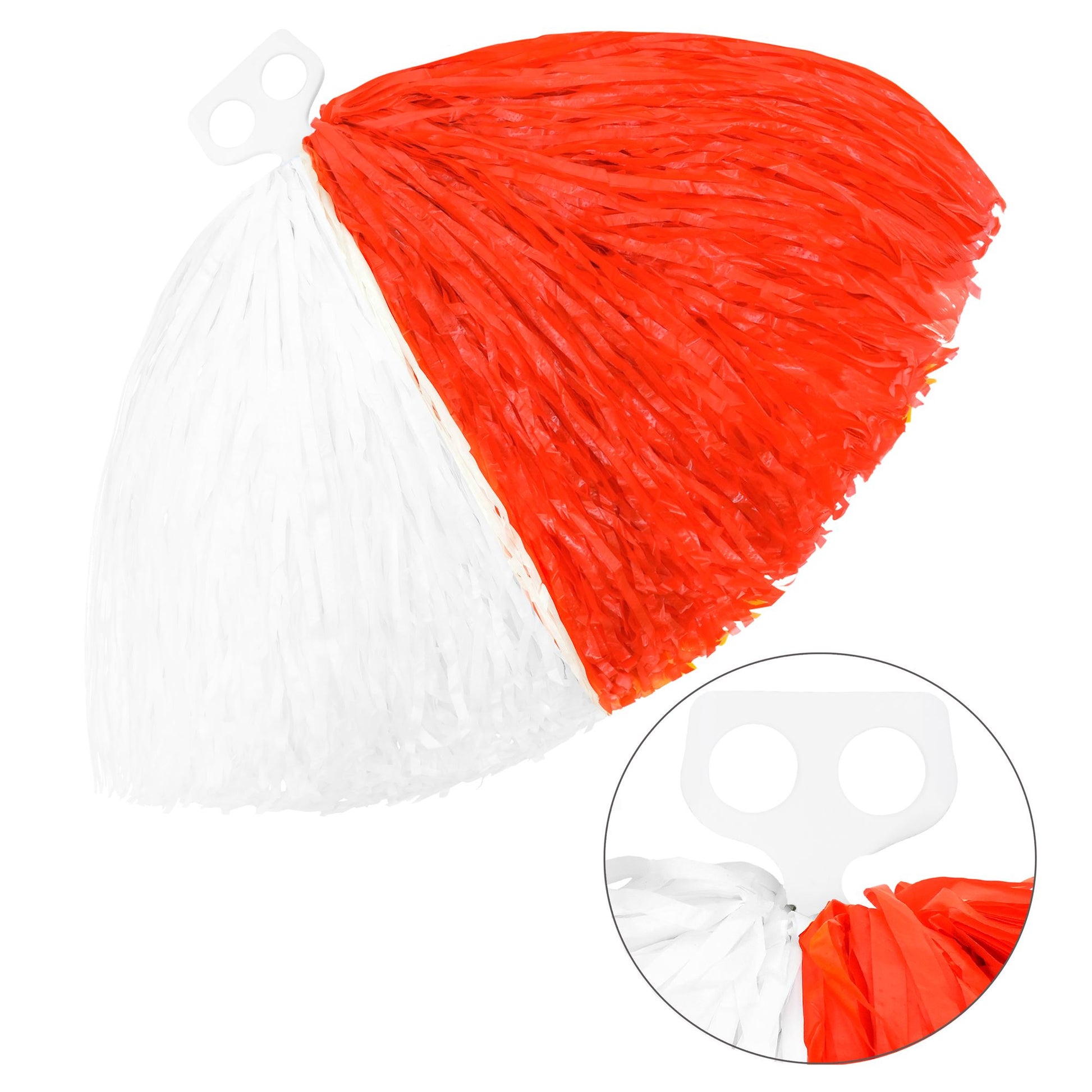 "ZWEIFARBIGE POM POM" weiß/rot – Vorderansicht