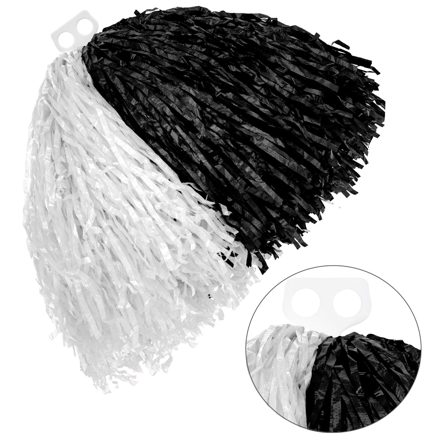 "ZWEIFARBIGE POM POM" weiß/schwarz – Vorderansicht