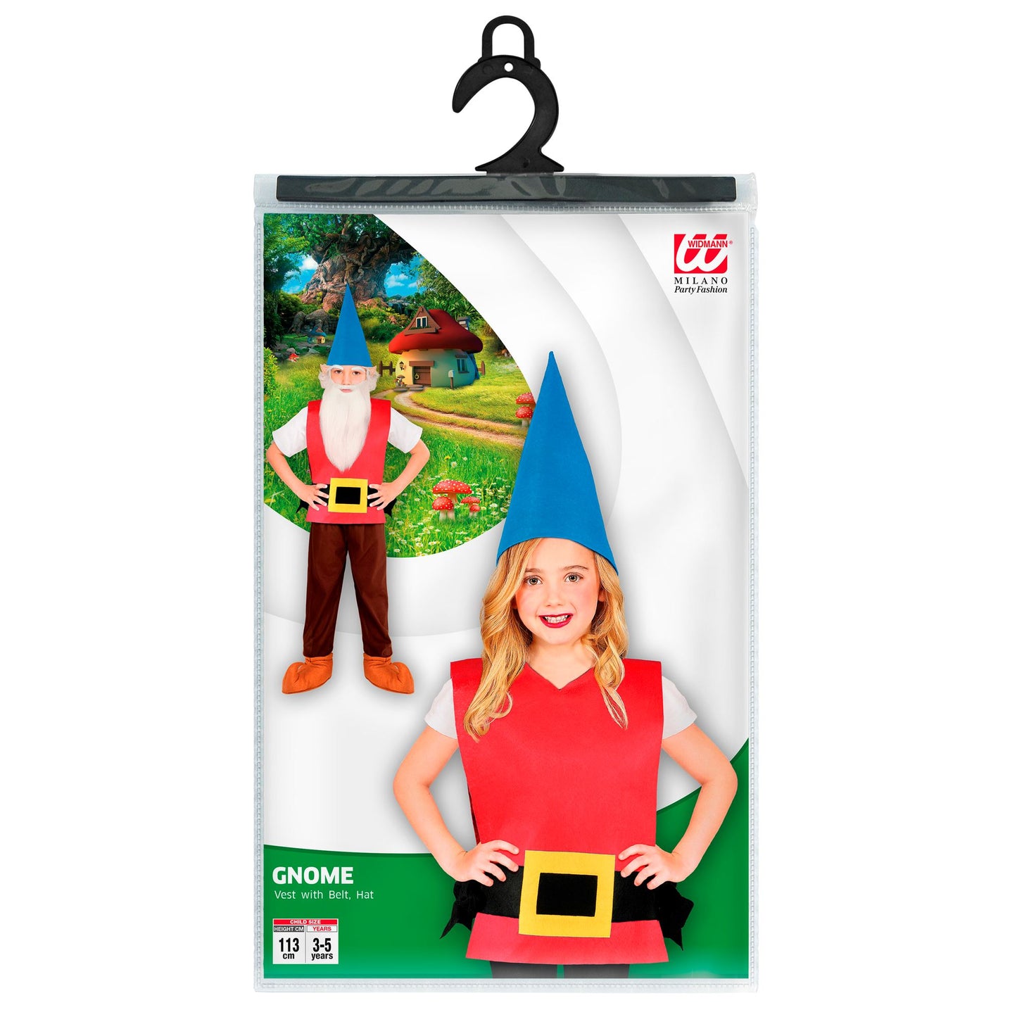 "ZWERG" (Weste mit Gürtel, Hut) Kindergröße 113 cm - 3-5 Jahre – Detailansicht