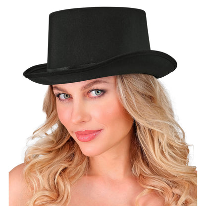 "ZYLINDER SCHWARZ AUS SATIN" 13 cm - Größe 60 cm – Ansicht 6