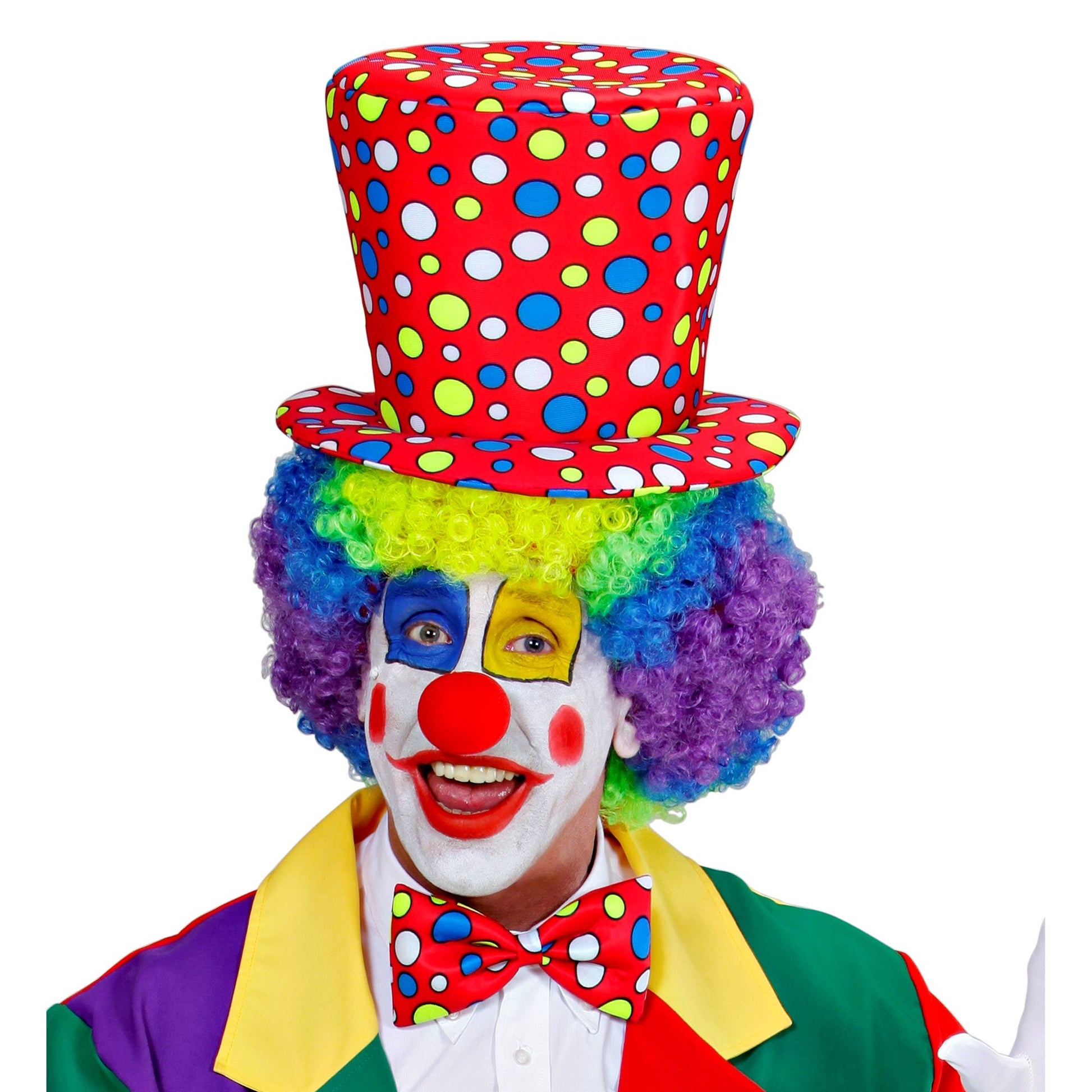 "ZYLINDERHUT UND FLIEGE CLOWN" rot - Erwachsenengröße – Detailansicht